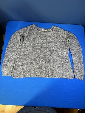 Faded Glory Women’s Marled Knit Crewneck Pullover Sweater Salt & Pepper Pattern